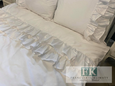 EKSKLUZYWNA POŚCIEL 160x200 FALBANY HANDMADE BAWEŁNA 100% FRANCJA PROWANSJA EKSKLUZYWNA POŚCIEL 160x200 FALBANY HANDMADE BAWEŁNA 100% FRANCJA PROWANSJA