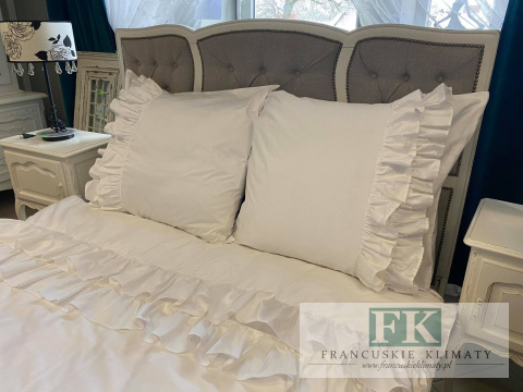 EKSKLUZYWNA POŚCIEL 160x200 FALBANY HANDMADE BAWEŁNA 100% FRANCJA PROWANSJA EKSKLUZYWNA POŚCIEL 160x200 FALBANY HANDMADE BAWEŁNA 100% FRANCJA PROWANSJA