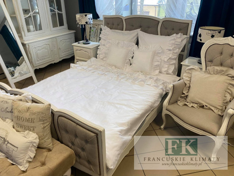 EKSKLUZYWNA POŚCIEL 160x200 FALBANY HANDMADE BAWEŁNA 100% FRANCJA PROWANSJA EKSKLUZYWNA POŚCIEL 160x200 FALBANY HANDMADE BAWEŁNA 100% FRANCJA PROWANSJA