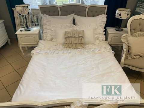 EKSKLUZYWNA POŚCIEL 160x200 FALBANY HANDMADE BAWEŁNA 100% FRANCJA PROWANSJA EKSKLUZYWNA POŚCIEL 160x200 FALBANY HANDMADE BAWEŁNA 100% FRANCJA PROWANSJA