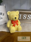 PORCELANOWY MIŚ ŻÓŁTY SKARBONKA DEKORACJA 10,5 CM PORCELANOWY MIŚ ŻÓŁTY SKARBONKA DEKORACJA 10,5 CM