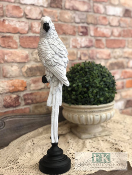 CUDOWNA FIGURA PAPUGA na statywie wys 45 cm , shabby chic