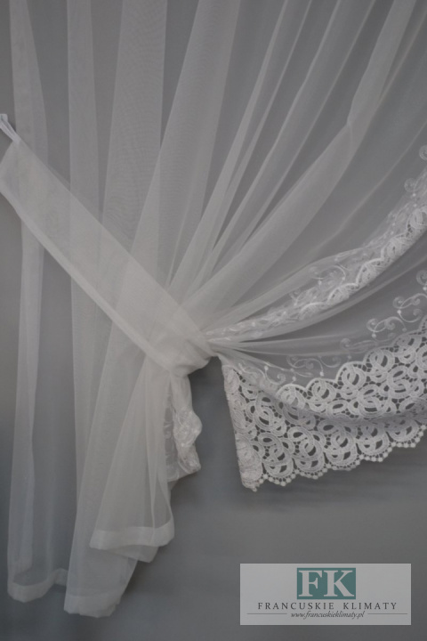 FIRANA PODWIĄZYWANA SARA 170/400 , TIUL HAFT GIPIURA , PROWANSJA , SHABBY , VINTAGE , RETRO
