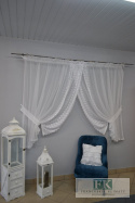 FIRANA PODWIĄZYWANA SARA 170/400 , TIUL HAFT GIPIURA , PROWANSJA , SHABBY , VINTAGE , RETRO