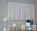 FIRANA HAFTOWANA , woal BIEL haft SREBRNO-SZARY , PROWANSJA , SHABBY , VINTAGE , RETRO