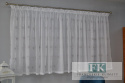 FIRANA HAFTOWANA , woal BIEL haft SREBRNO-SZARY , PROWANSJA , SHABBY , VINTAGE , RETRO