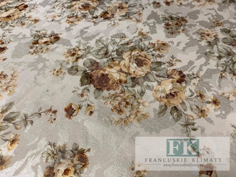 KUPON TKANINA 150 cm x 140 cm KWIATY MIDOWE POŁYSK OKAZJA