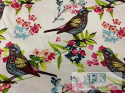 KUPON TKANINA 190 cm x 180 cm KWIATY PTAKI OKAZJA