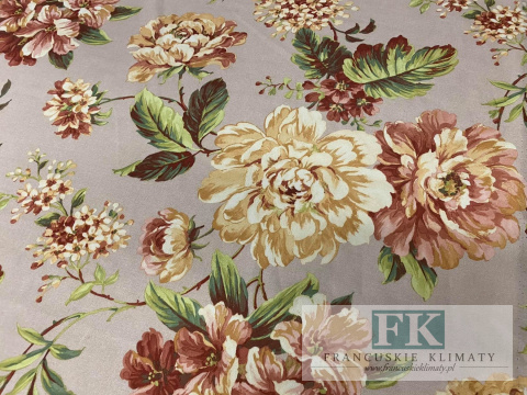 KUPON TKANINA 243 cm x 160 cm AMAT KWIATY POMARAŃCZ OKAZJA