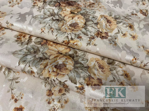 KUPON TKANINA 94 cm x 140 cm KWIATY MIDOWE POŁYSK OKAZJA