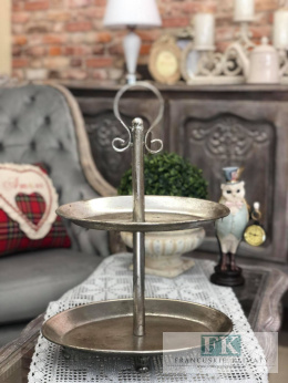 METALOWA -NIETŁUKĄCA SIĘ 47 cm PATERA NA CIASTO / OWOCE / ITP...