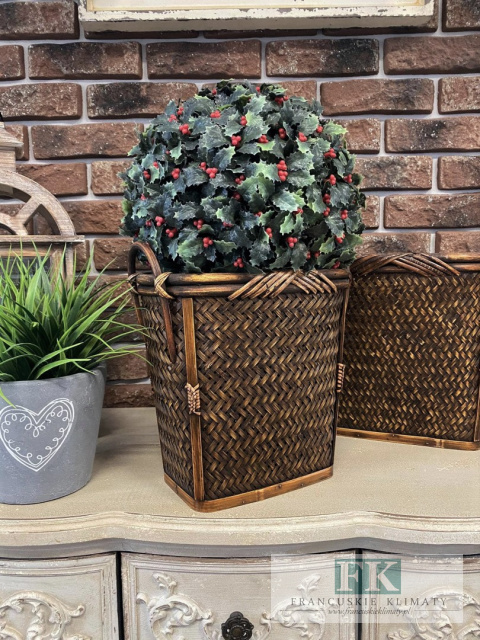 STYLOWY KOSZ bambus WYS 33 CM BOHO OSŁONKA STYLOWY KOSZ bambus WYS 33 CM BOHO OSŁONKA