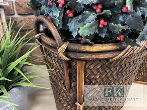 STYLOWY KOSZ bambus WYS 33 CM BOHO OSŁONKA STYLOWY KOSZ bambus WYS 33 CM BOHO OSŁONKA