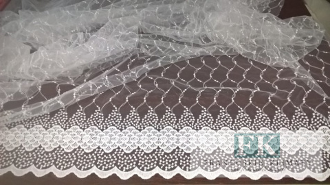 KUPON TKANINA MATERIAŁ185x280 TIUL HAFTOWANY BIEL OKAZJA KUPON TKANINA MATERIAŁ185x280 TIUL HAFTOWANY BIEL OKAZJA