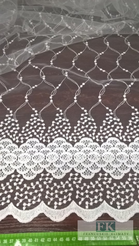 KUPON TKANINA MATERIAŁ185x280 TIUL HAFTOWANY BIEL OKAZJA KUPON TKANINA MATERIAŁ185x280 TIUL HAFTOWANY BIEL OKAZJA