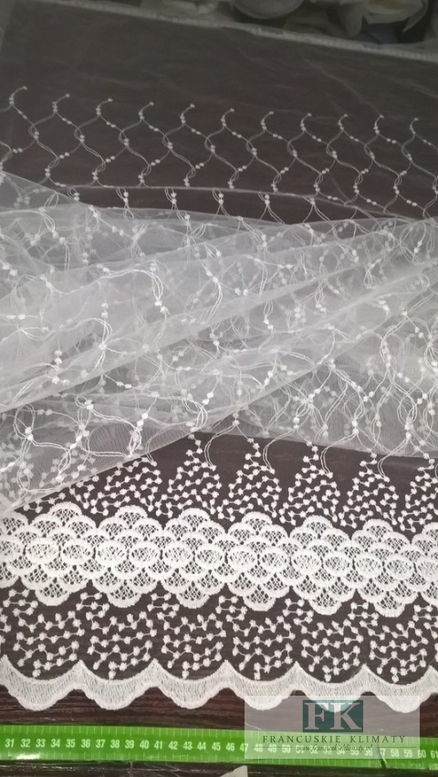 KUPON TKANINA MATERIAŁ185x280 TIUL HAFTOWANY BIEL OKAZJA KUPON TKANINA MATERIAŁ185x280 TIUL HAFTOWANY BIEL OKAZJA