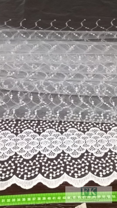 KUPON TKANINA MATERIAŁ185x280 TIUL HAFTOWANY BIEL OKAZJA KUPON TKANINA MATERIAŁ185x280 TIUL HAFTOWANY BIEL OKAZJA
