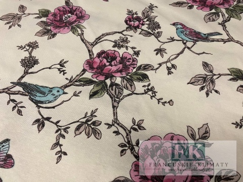 KUPON TKANINA 195 CM X 180 CM PTASZKI MOTYLKI OKAZJA