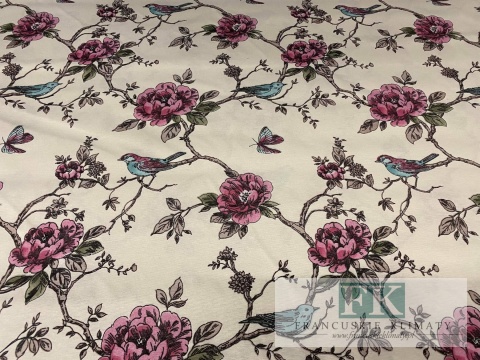 KUPON TKANINA 195 CM X 180 CM PTASZKI MOTYLKI OKAZJA