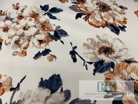 KUPON TKANINA HERBACIANE KWIATY 400 CM x140 CM OKAZJA