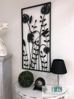 PRZEPIĘKNY METALOWY OBRAZ / DEKORACJA ŚCIENNA AŻUROWA 100 CM W STYLU PROWANSALSKIM, BOHO, LOFT