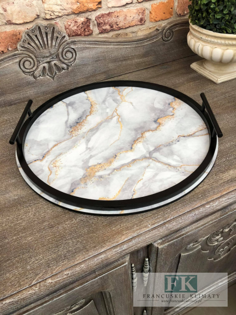 TACA DEKORACYJNA OKRĄGŁA FI 43 CM , shabby prowansja TACA DEKORACYJNA OKRĄGŁA FI 43 CM , shabby prowansja