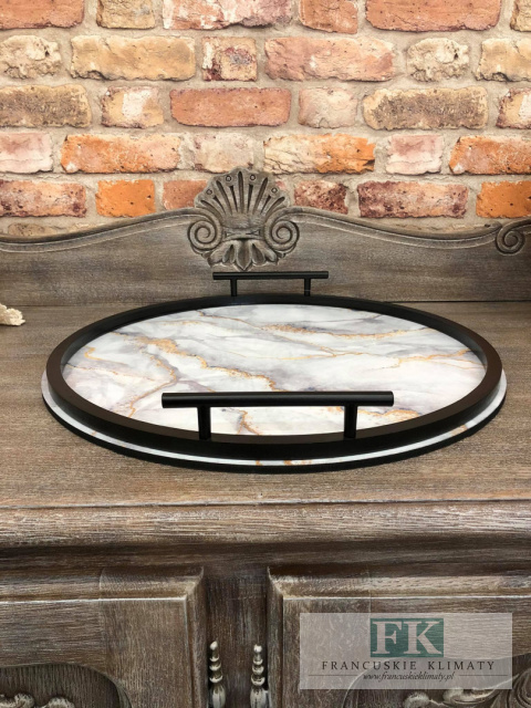 TACA DEKORACYJNA OKRĄGŁA FI 43 CM , shabby prowansja TACA DEKORACYJNA OKRĄGŁA FI 43 CM , shabby prowansja