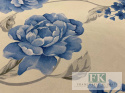 TKANINA KUPON 415 CM X160 CM NIEBIESKIE RÓŻE OKAZJA