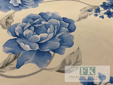 TKANINA KUPON 415 CM X160 CM NIEBIESKIE RÓŻE OKAZJA