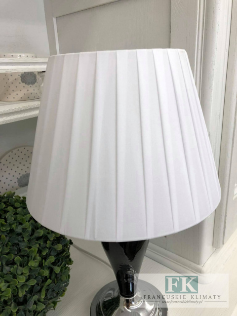 CUDOWNA LAMPA czarna SREBRNA GLAMOUR WYS. 43 CM HAMPTON