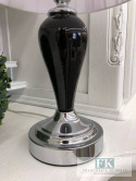 CUDOWNA LAMPA czarna SREBRNA GLAMOUR WYS. 43 CM HAMPTON