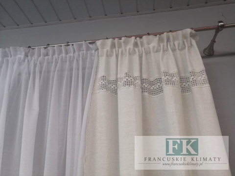 KPL OKIENNY PROWANSJA firana boki NATURA BAWEŁNA KORONKA ETAMINA