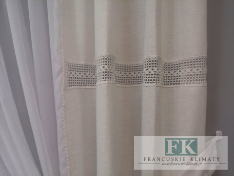 KPL OKIENNY PROWANSJA firana boki NATURA BAWEŁNA KORONKA ETAMINA