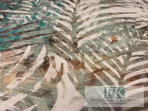 KUPON TKANINA 235X140 PASTELOWE LIŚCIE OKAZJA