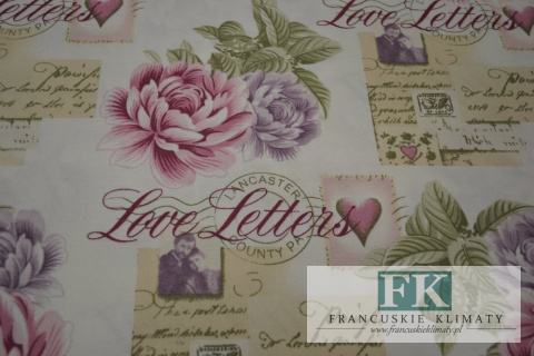 KUPON TKANINA 60 cm x 180 cm KWIATY LETTERS FIOLETOWY KUPON TKANINA 60 cm x 180 cm KWIATY LETTERS FIOLETOWY