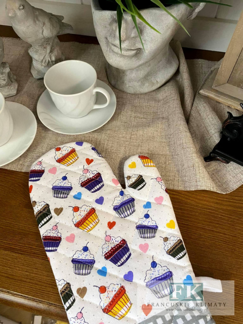 ŁAPKA DWUSTRONNA RĘKAWICZKA KUCHENNA MUFFINKI 100% BAWEŁNA ŁAPKA DWUSTRONNA RĘKAWICZKA KUCHENNA MUFFINKI 100% BAWEŁNA