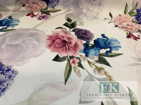 ! TKANINA Materiał ZASŁONY obrusy kwiaty szer 160 PROWANSJA