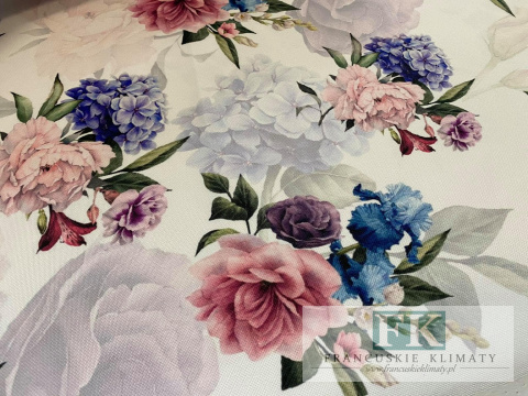 ! TKANINA Materiał ZASŁONY obrusy kwiaty szer 160 PROWANSJA