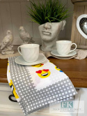 ŚCIERECZKA ŚCIERKA 65X50 KUCHENNA EMOTKI SIWE 100% BAWEŁNA ŚCIERECZKA ŚCIERKA 65X50 KUCHENNA EMOTKI SIWE 100% BAWEŁNA