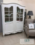 FRANCUSKI KREDENS BIBLIOTEKA witryna DĄB szer. 136,5 cm biały SHABBY PROWANSJA vintage FRANCUSKI KREDENS BIBLIOTEKA witryna DĄB szer. 136,5 cm biały SHABBY PROWANSJA vintage