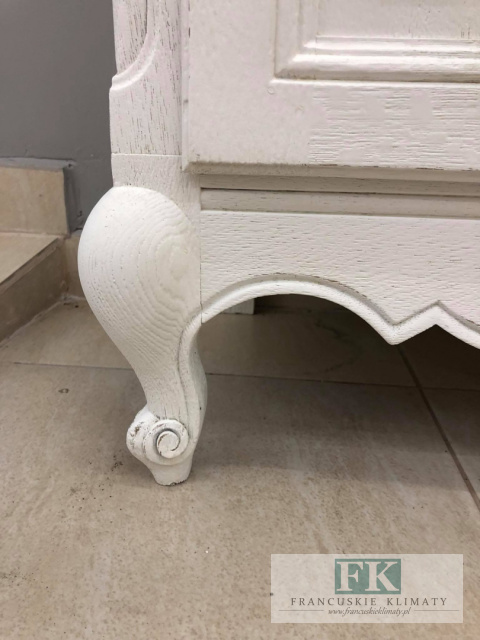 FRANCUSKI KREDENS BIBLIOTEKA witryna DĄB szer. 136,5 cm biały SHABBY PROWANSJA vintage FRANCUSKI KREDENS BIBLIOTEKA witryna DĄB szer. 136,5 cm biały SHABBY PROWANSJA vintage