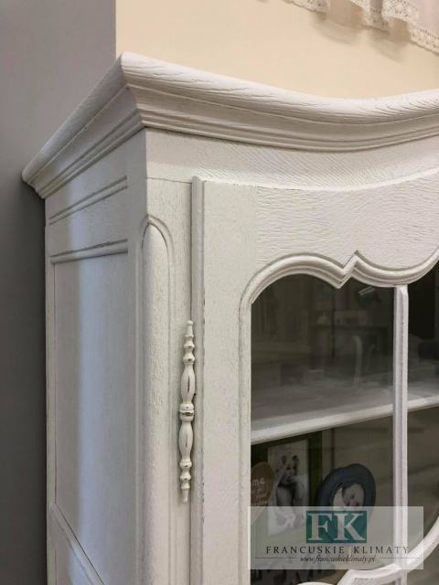 FRANCUSKI KREDENS BIBLIOTEKA witryna DĄB szer. 136,5 cm biały SHABBY PROWANSJA vintage FRANCUSKI KREDENS BIBLIOTEKA witryna DĄB szer. 136,5 cm biały SHABBY PROWANSJA vintage