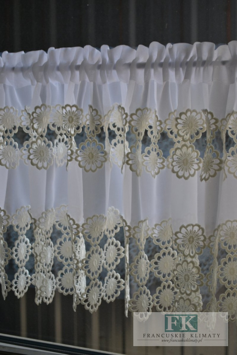 ZAZDROSTKA GIPIUROWA 160/40 GIPIURA KREM ŻORŻETA STYL FRANCUSKI , VINTAGE
