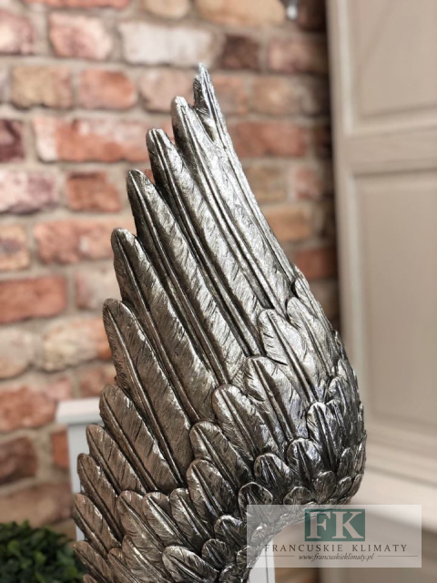 OZDOBA DO WNĘTRZ "SKRZYDŁO" stare srebro wys. 60 cm