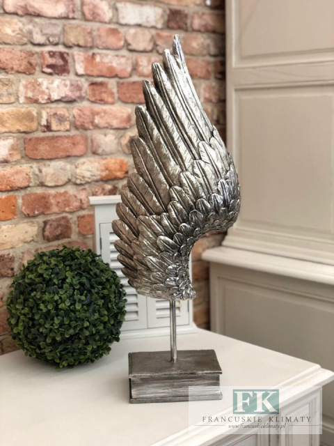 OZDOBA DO WNĘTRZ "SKRZYDŁO" stare srebro wys. 60 cm