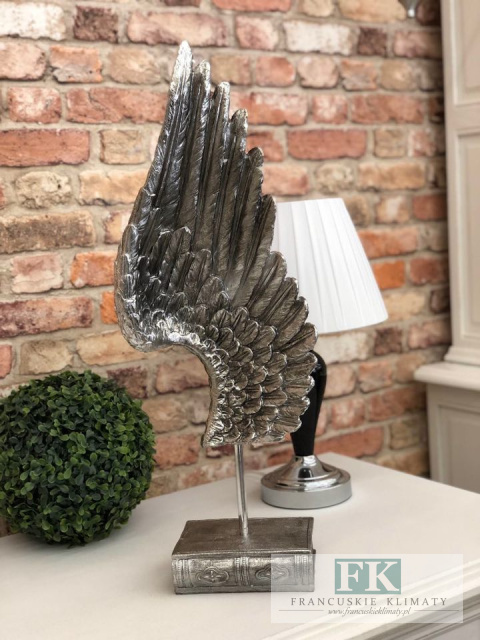 OZDOBA DO WNĘTRZ "SKRZYDŁO" stare srebro wys. 60 cm