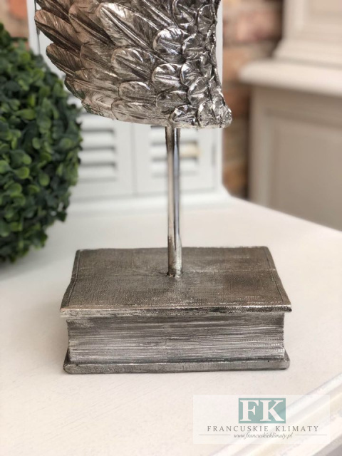 OZDOBA DO WNĘTRZ "SKRZYDŁO" stare srebro wys. 60 cm