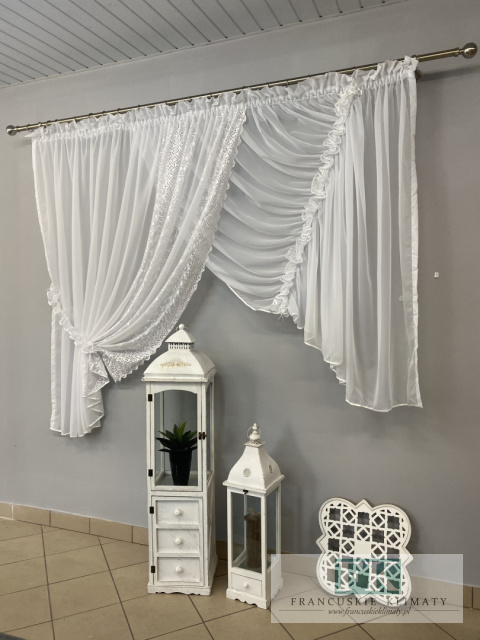 FIRANKA PODWIĄZYWANA 400X180 WOAL HAFTOWANY