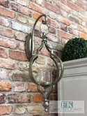 METALOWY LAMPION WISZĄCY 52 cm W KOLORZE SREBRNYM W STYLU PROWANSALSKIM, FRANCUSKIM, SHABBY METALOWY LAMPION WISZĄCY 52 cm W KOLORZE SREBRNYM W STYLU PROWANSALSKIM, FRANCUSKIM, SHABBY