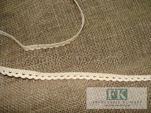 PROWANSJA! KORONKA 100 % BAWEŁNA krem biel 1 cm PROWANSJA! KORONKA 100 % BAWEŁNA krem biel 1 cm